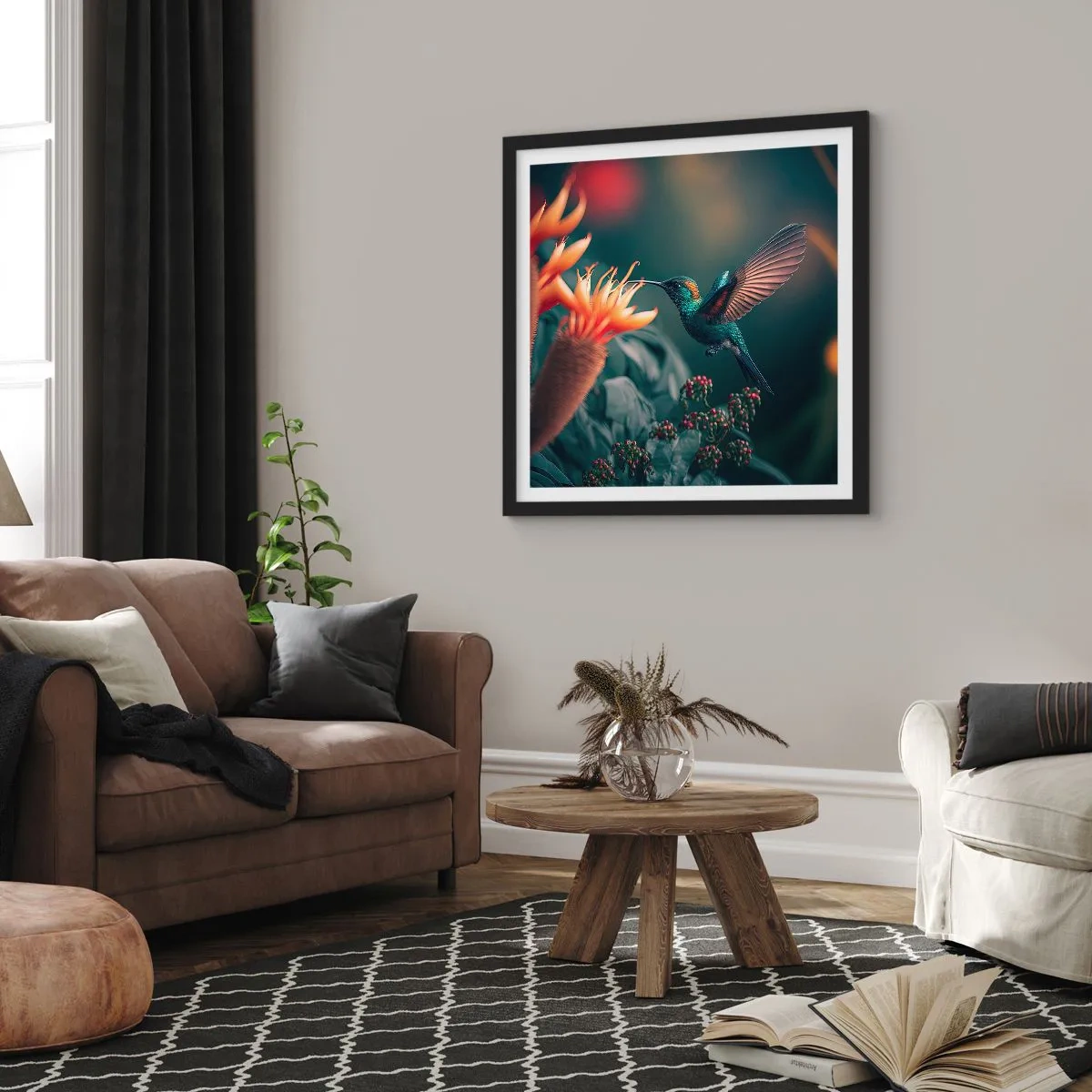 Poster in cornice nera - Una vita davvero a colori - 30x30 cm