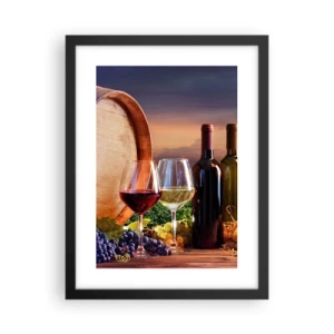 Poster in cornice nera - Qui la vita ha gusto - 30x40 cm
