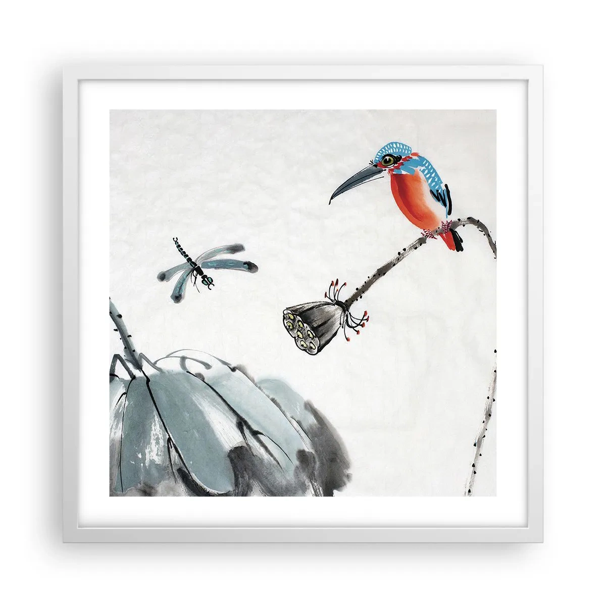 Poster in cornice bianca - La vita del prato - 50x50 cm