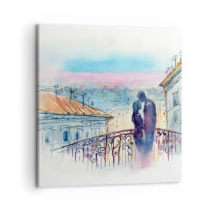 Quadro su tela - Stampe su Tela - Amanti parigini - 60x60 cm