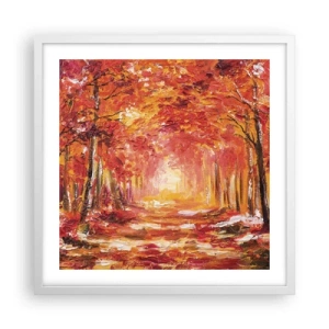 Poster in cornice bianca - Foresta di rame - 50x50 cm