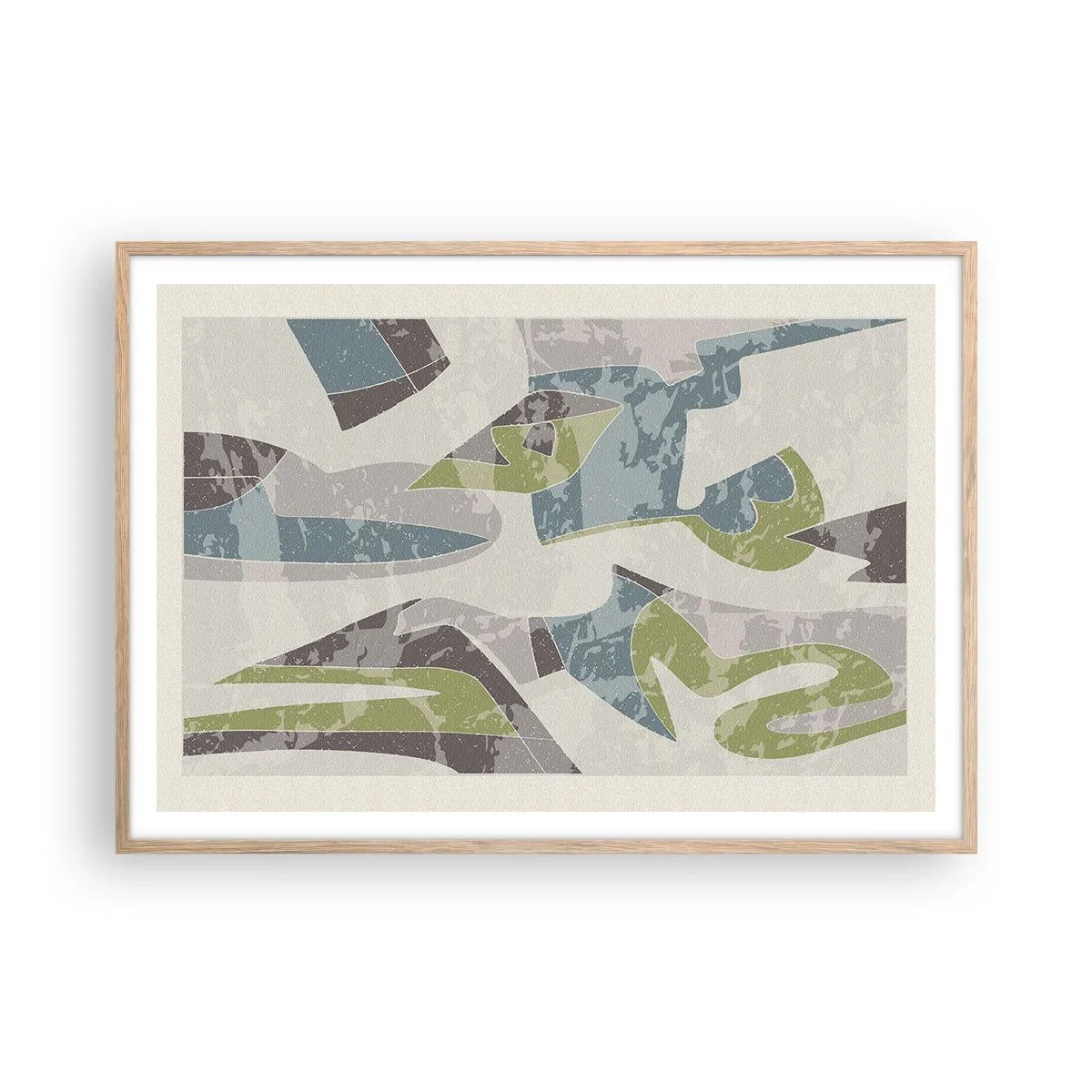 Poster in cornice rovere chiaro - Composizione oltre il vetro - 100x70 cm