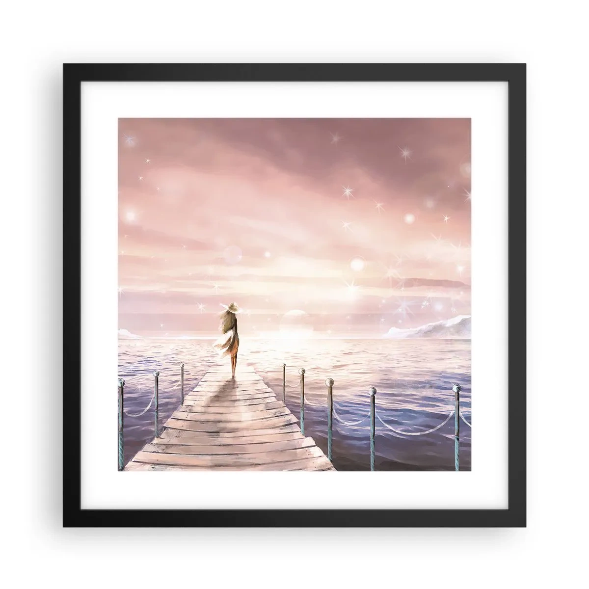 Poster in cornice nera - Alla luce del sogno - 40x40 cm