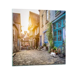 Quadro su vetro - Lo spirito bianco della cittadina - 30x30 cm