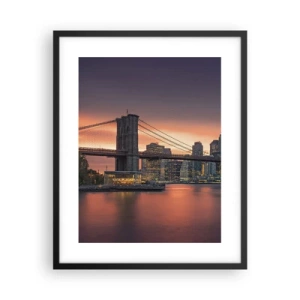 Poster in cornice nera - Immersa nel silenzio lilla - 40x50 cm