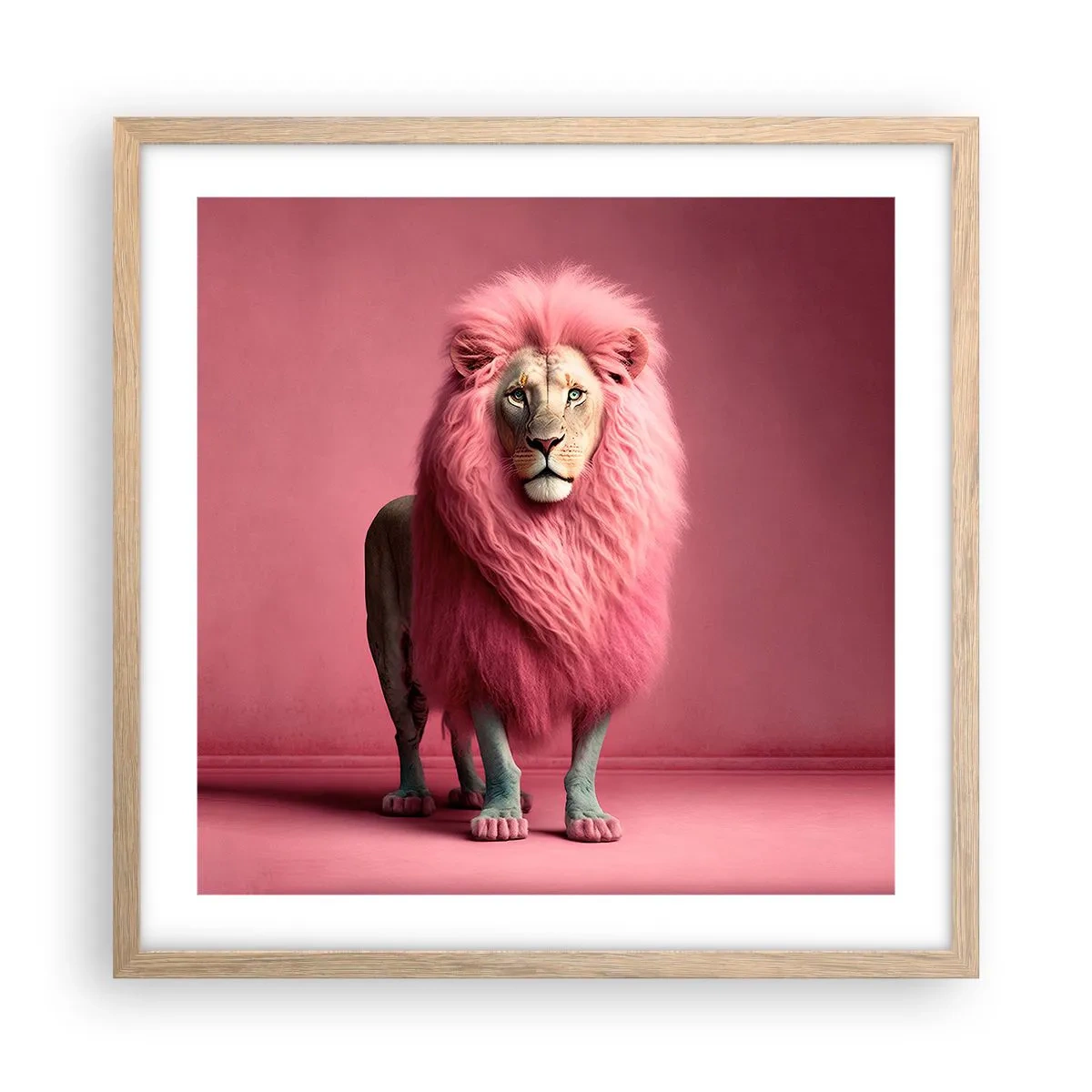 Poster in cornice rovere chiaro - E non mette più paura - 50x50 cm