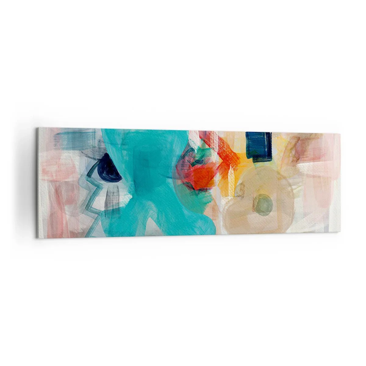 Quadro su tela - Stampe su Tela - Forme e colori astratti creano una composizione dinamica - 160x50cm - Il gioco dei colori - Decorazione murale moderna per soggiorno e camera da letto ARTTOR