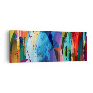 Quadro su tela - Stampe su Tela - Astrazione colorata in modelli e forme dinamiche - 140x50cm - Capogiro di colori - Decorazione murale moderna per soggiorno e camera da letto ARTTOR