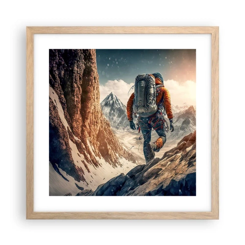 Poster in cornice rovere chiaro - Guerriero solitario - 40x40 cm