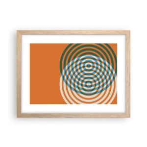 Poster in cornice rovere chiaro - Composizione astratta a cerchi - 40x30 cm