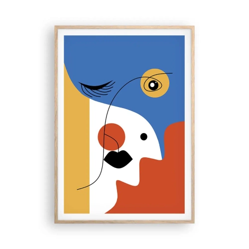 Poster in cornice rovere chiaro - Ritratto decostruito - 70x100 cm