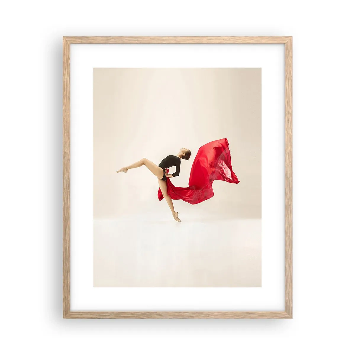 Poster in cornice rovere chiaro - Rosso e nero - 40x50 cm