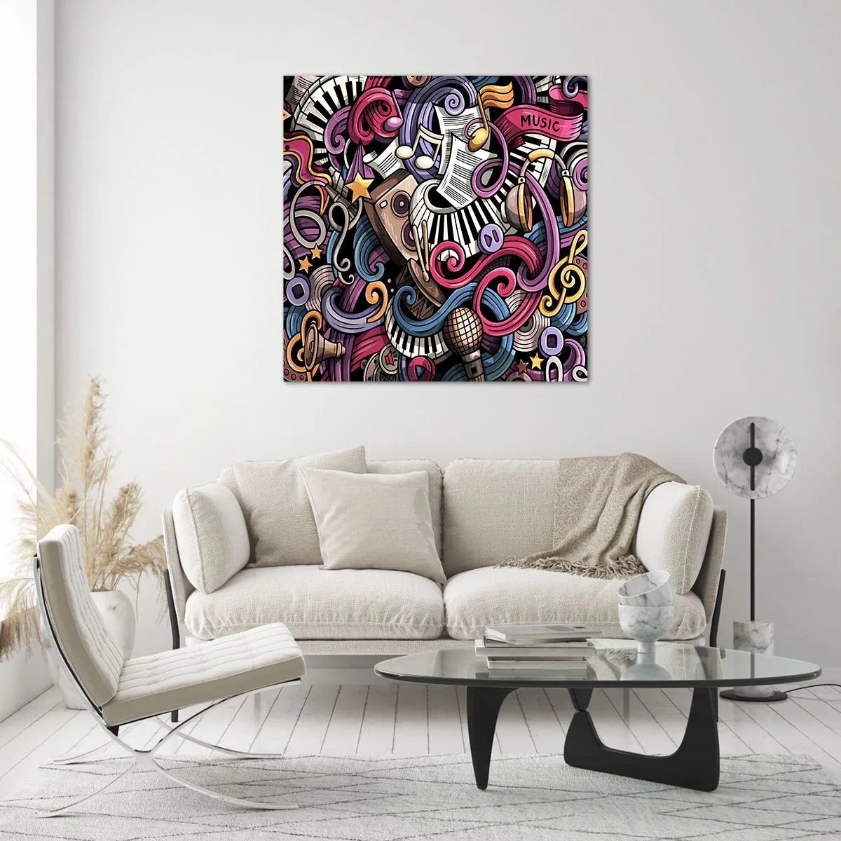 Quadro su vetro - Melodia complicata - 30x30 cm