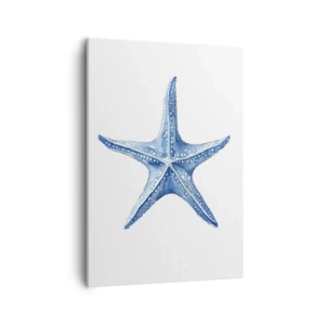 Quadro su tela - Stampe su Tela - Stella marina blu su sfondo bianco in stile minimalista - 50x70cm - Stella marina - Decorazione murale moderna per soggiorno e camera da letto ARTTOR