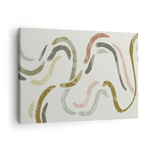 Quadro su tela - Stampe su Tela - Archi astratti in colori pastello - 70x50cm - La danza gioiosa dell'astrazione - Decorazione murale moderna per soggiorno e camera da letto ARTTOR