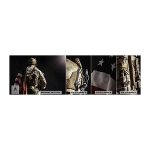 Campione di Fotomurale Premium Sand - Proprio per questo - Soldato, Bandiera americana, Commando - 100x30 cm