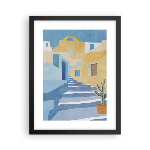 Poster in cornice nera - Un giorno in una città araba - 30x40 cm