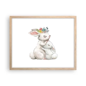 Poster in cornice rovere chiaro - Da mamma si sta meglio - 50x40 cm