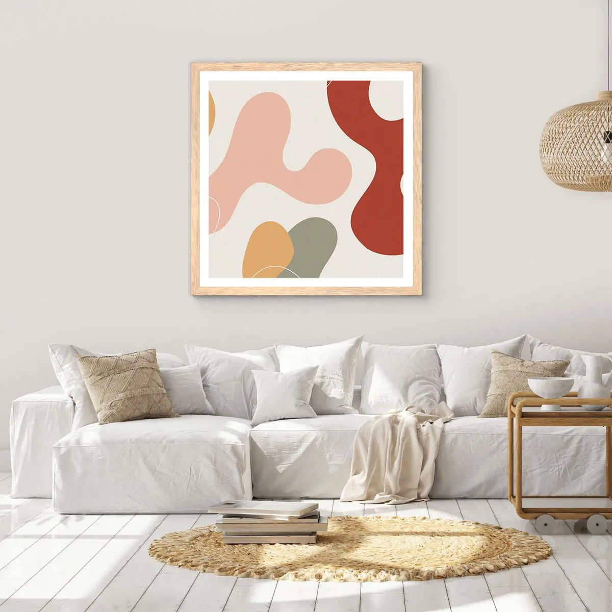 Poster in cornice rovere chiaro - Ghirigori - 30x30 cm