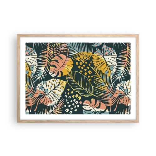 Poster in cornice rovere chiaro - Fantasia di foglie - 70x50 cm