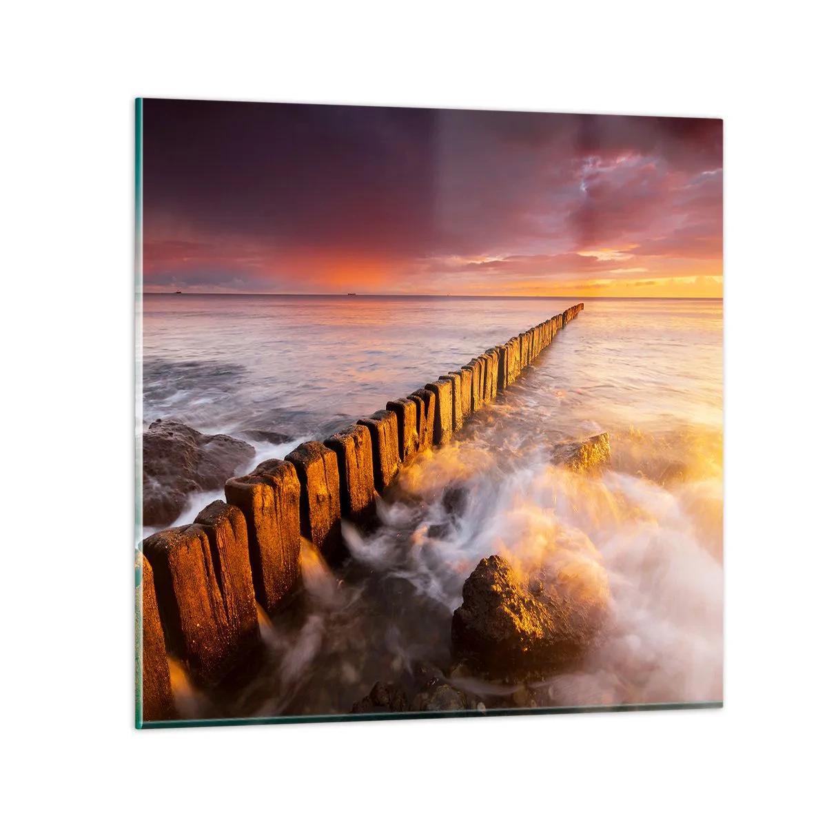 Quadro su vetro - La mitezza delle onde - 60x60 cm