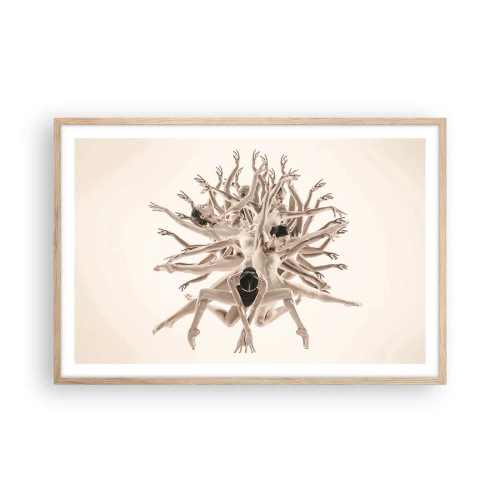 Poster in cornice rovere chiaro - Fiorendo nella danza - 91x61 cm