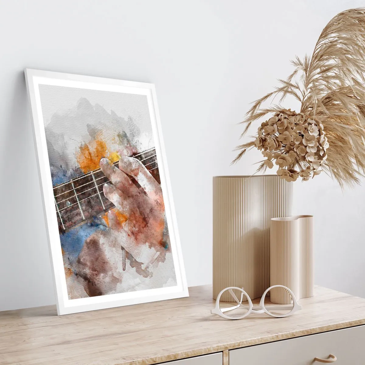 Poster in cornice bianca - Poesia tra le corde - 50x70 cm