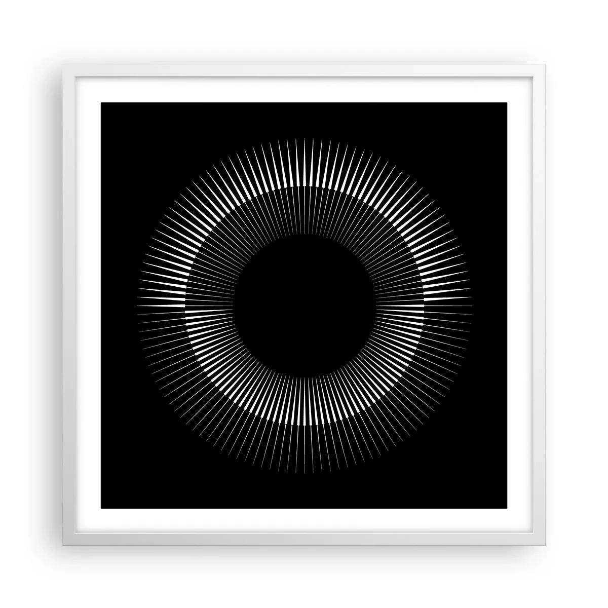 Poster in cornice bianca - Sole nero - 60x60 cm