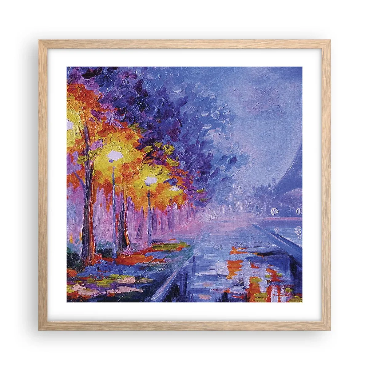 Poster in cornice rovere chiaro - Passeggiata da sogno - 50x50 cm