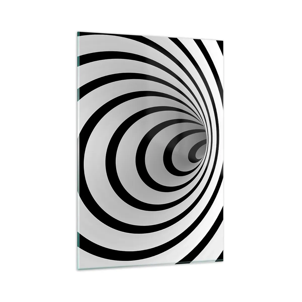 Quadro su vetro - Una spirale in bianco e nero che crea un effetto ipnotico - 80x120cm - Anche tu non riesci a resistere? - Decorazione murale moderna per soggiorno e camera da letto ARTTOR