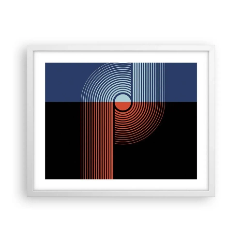 Poster in cornice bianca - Nell'abbraccio geometrico - 50x40 cm