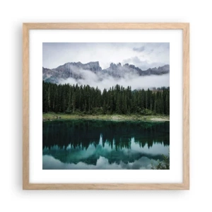 Poster in cornice rovere chiaro - Silenzio, non svegliamo l'acqua che dorme... - 40x40 cm