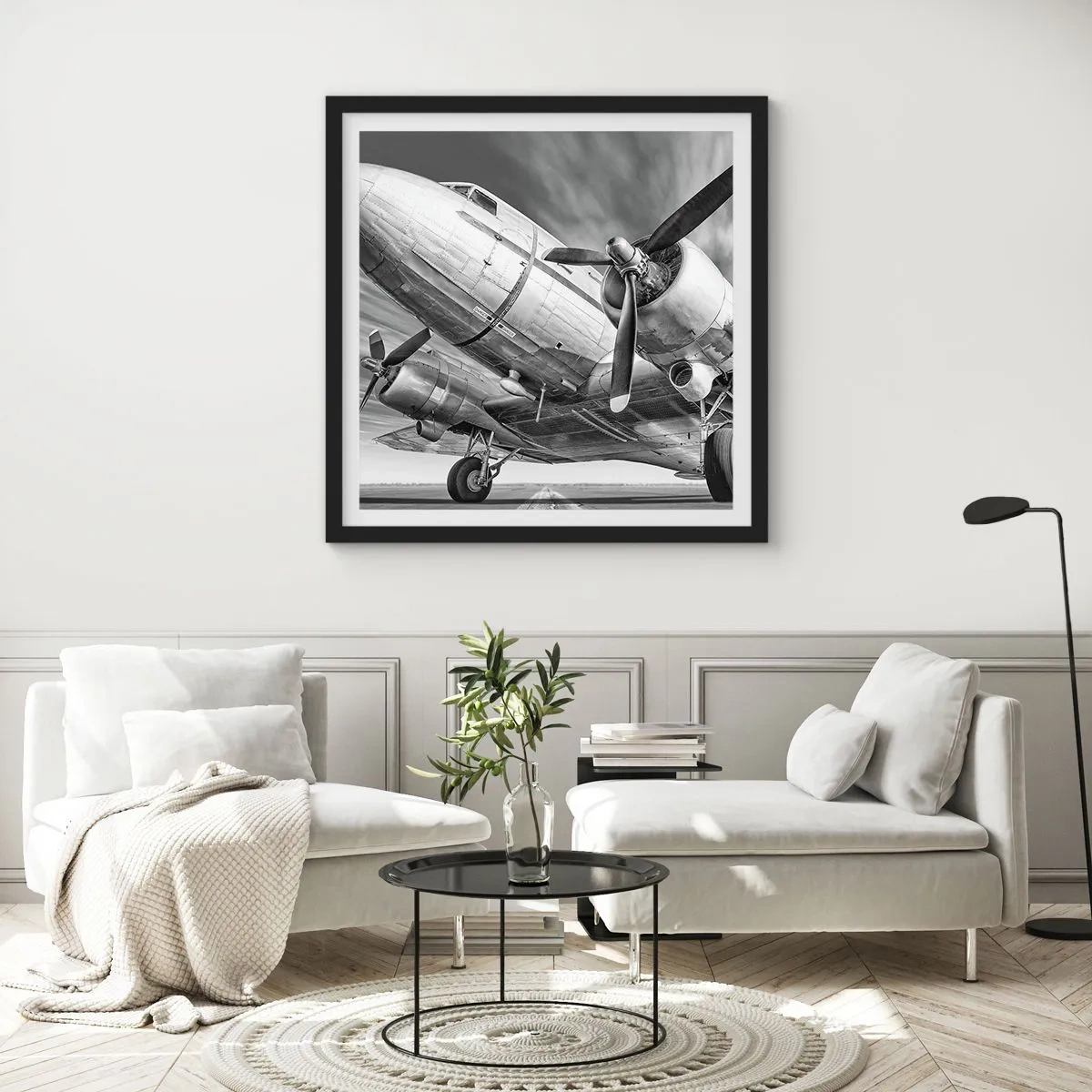 Poster in cornice nera - Sempre pronto al volo - 30x30 cm