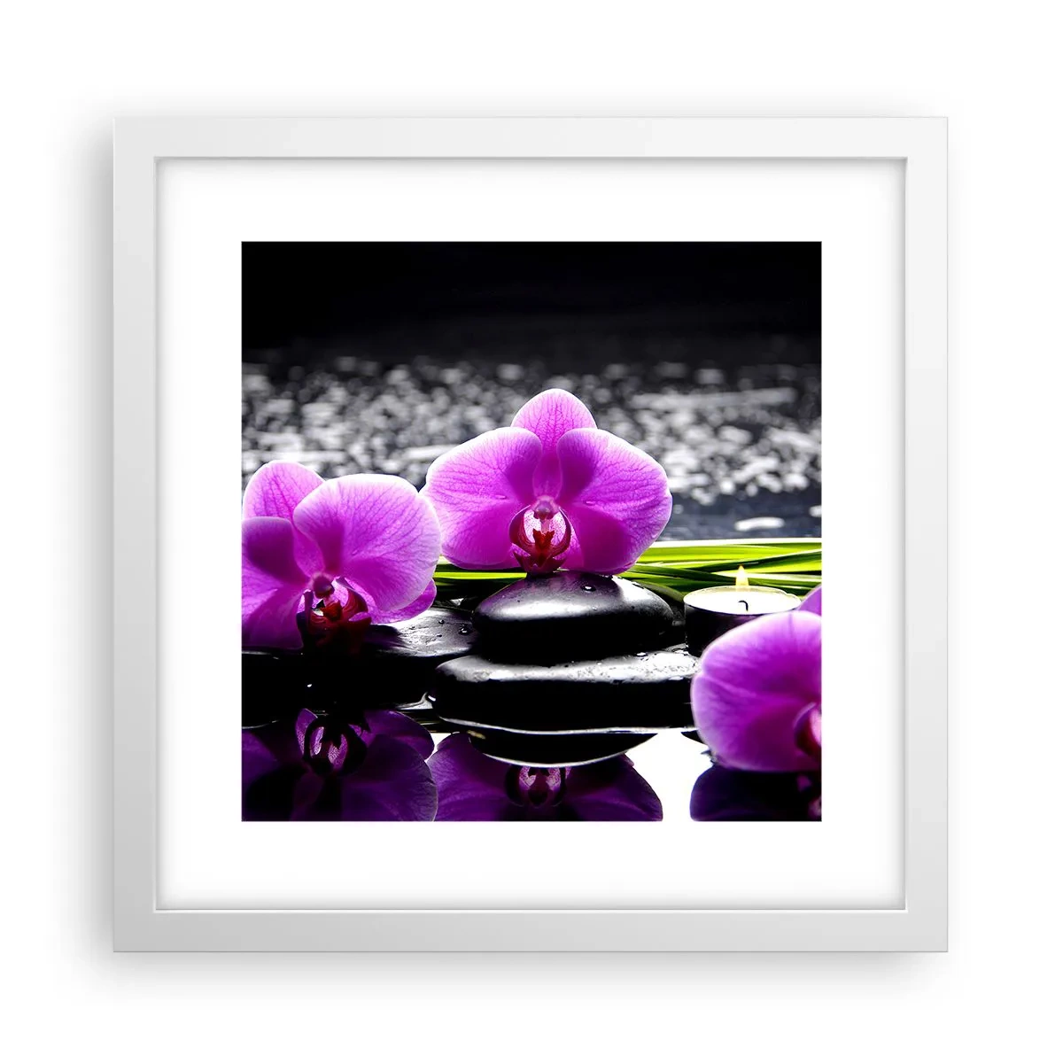 Poster in cornice bianca - Annegare nel silenzio e nella pace - 30x30 cm