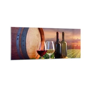 Quadro su vetro - Qui la vita ha gusto - 100x40 cm