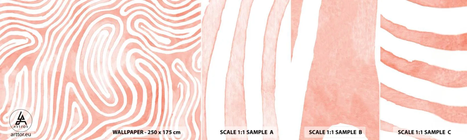 Campione Di Fotomurale Standard Eco - Nel labirinto di corallo - Minimalismo, Arte Moderna, Astrazione - 100x30 cm