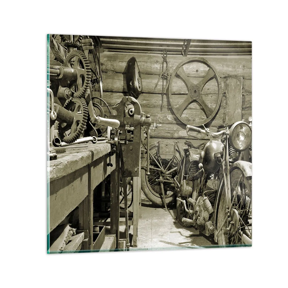 Quadro su vetro - Nel capanno di zio Alfredo - 50x50 cm