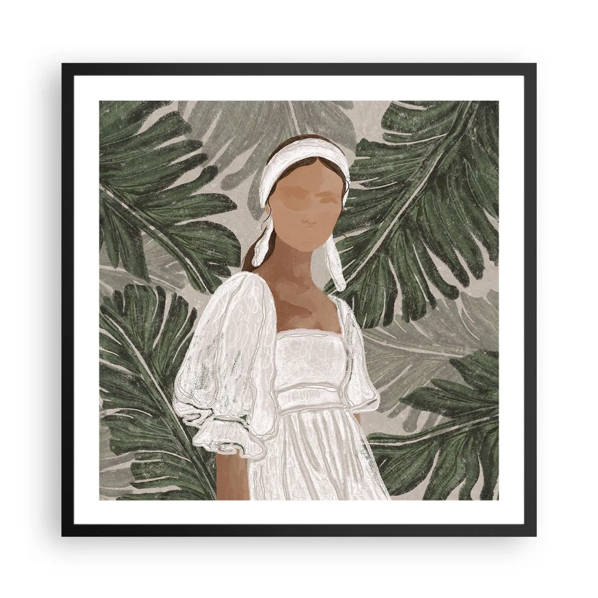 Poster in cornice nera - Ritratto esotico - 60x60 cm