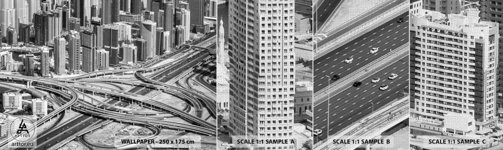 Campione di Fotomurale Premium Canvas - Dubai - città impossibile - Città, Architettura, Metropoli - 100x30 cm