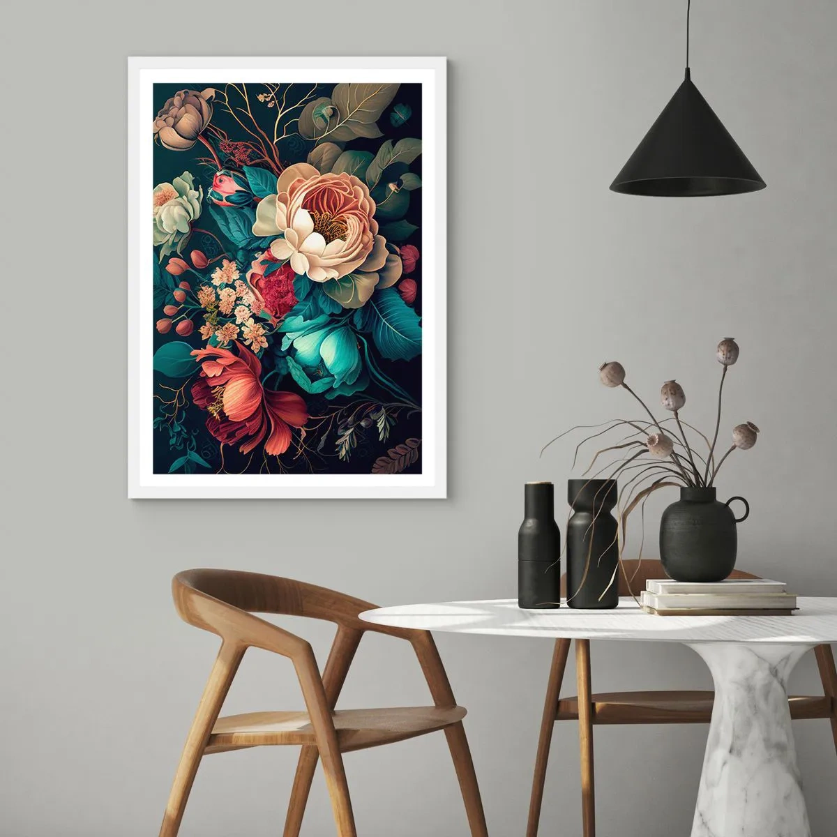 Poster in cornice bianca - Il fascino del 19esimo secolo - 40x50 cm