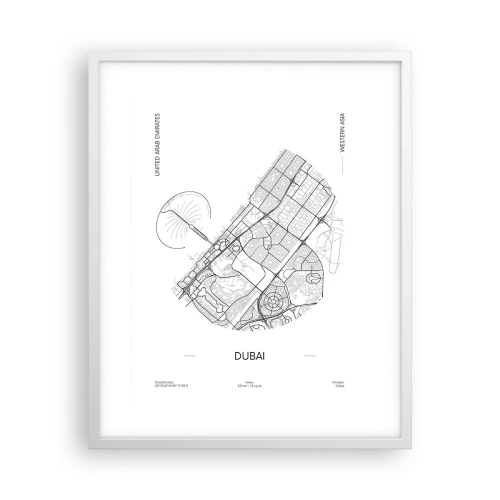 Poster in cornice bianca - Anatomia di Dubai - 40x50 cm
