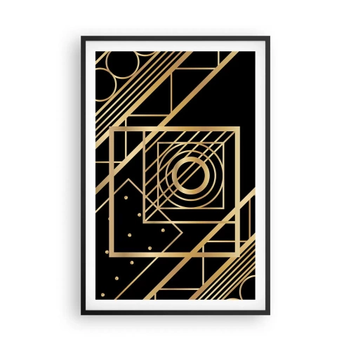 Poster in cornice nera - Geometria dorata - 61x91 cm