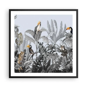 Poster in cornice nera - Favola africana - 60x60 cm