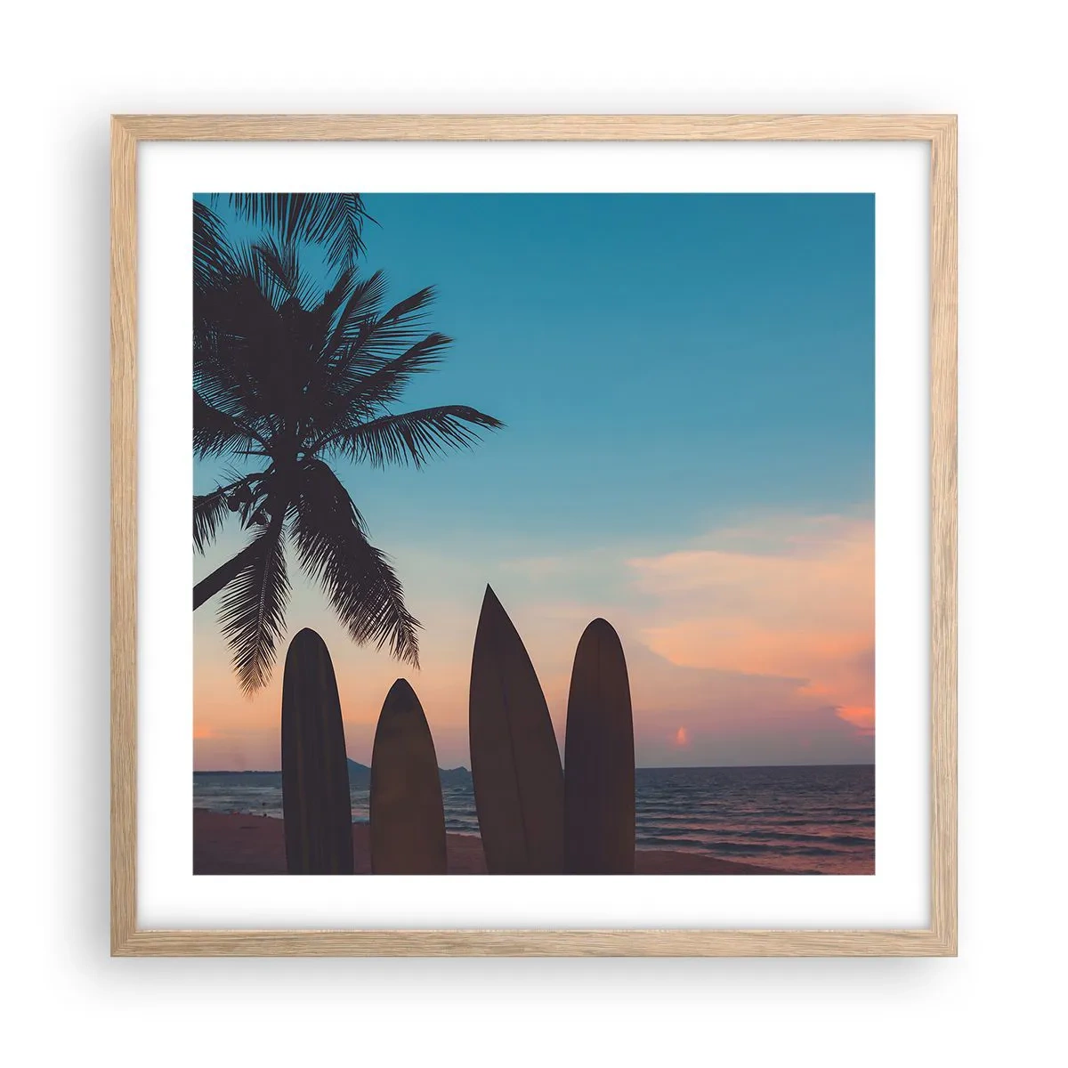 Poster in cornice rovere chiaro - Domani anche ci divertiamo - 50x50 cm