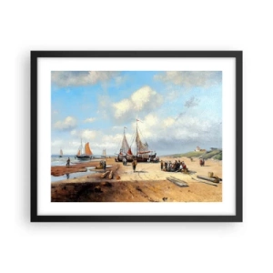 Poster in cornice nera - Dopo una buona pesca - 50x40 cm