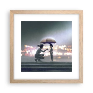 Poster in cornice rovere chiaro - E già tutto va bene - 30x30 cm