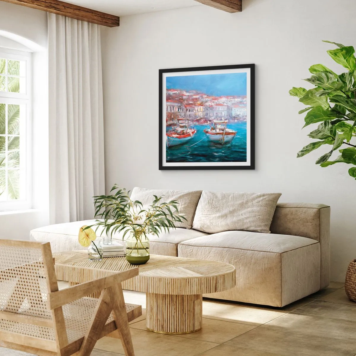 Poster in cornice nera - Golfo italiano - 40x40 cm