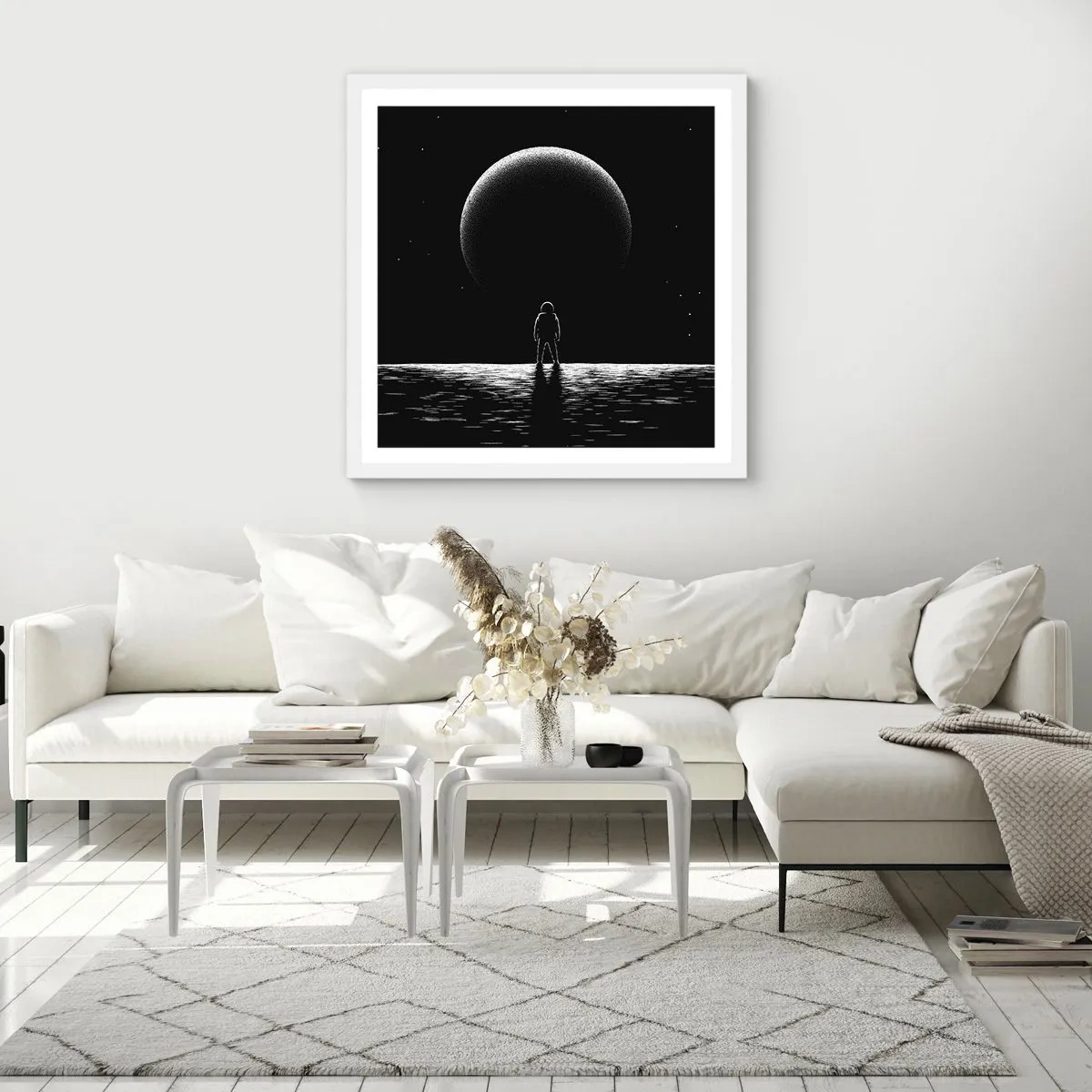 Poster in cornice bianca - Faccia a faccia - 30x30 cm