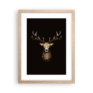 Poster in cornice rovere chiaro - Cervo cubista - 30x40 cm