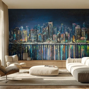 Fotomurali Premium Sand - Cascata di luci - Città, Architettura, Fiume - 450x315 cm